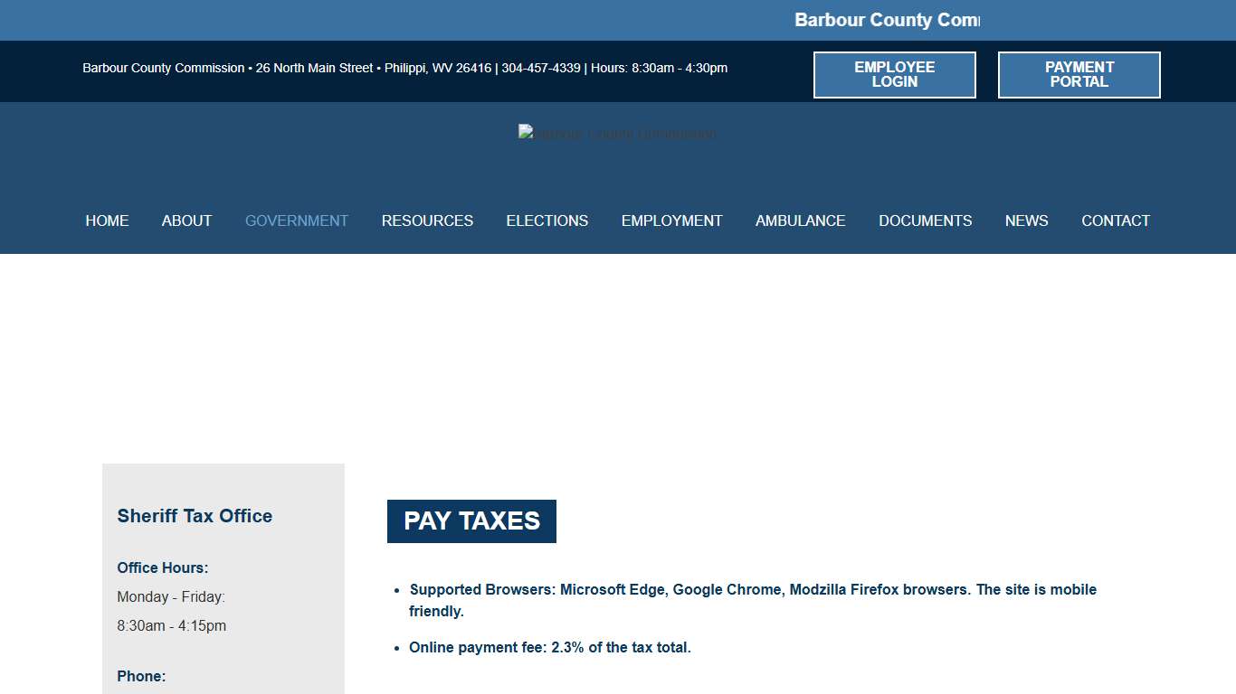 Sheriff Tax Office - Barbour County Commission
